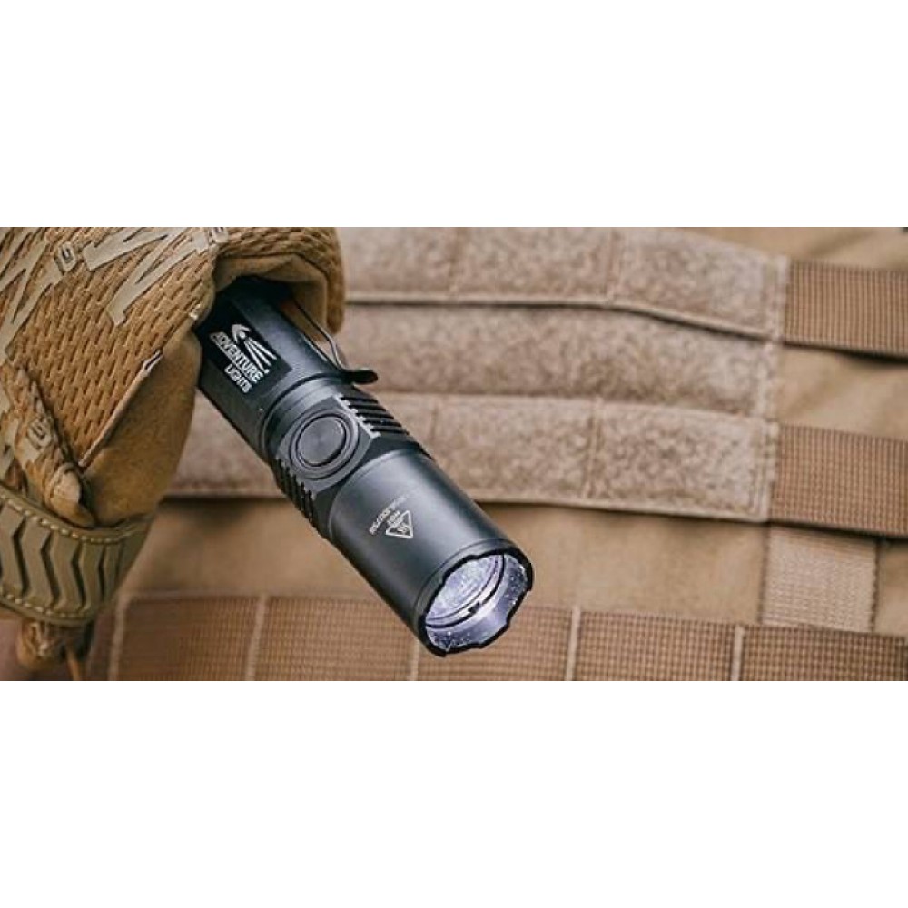 Adventure Lights AL10 Tri Output Flashlight with Strobe and Rechargeable Battery