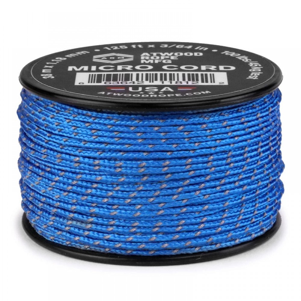 Atwood Rope MFG 1.18mm Micro Cord Reflective - Blue - 125ft Spool