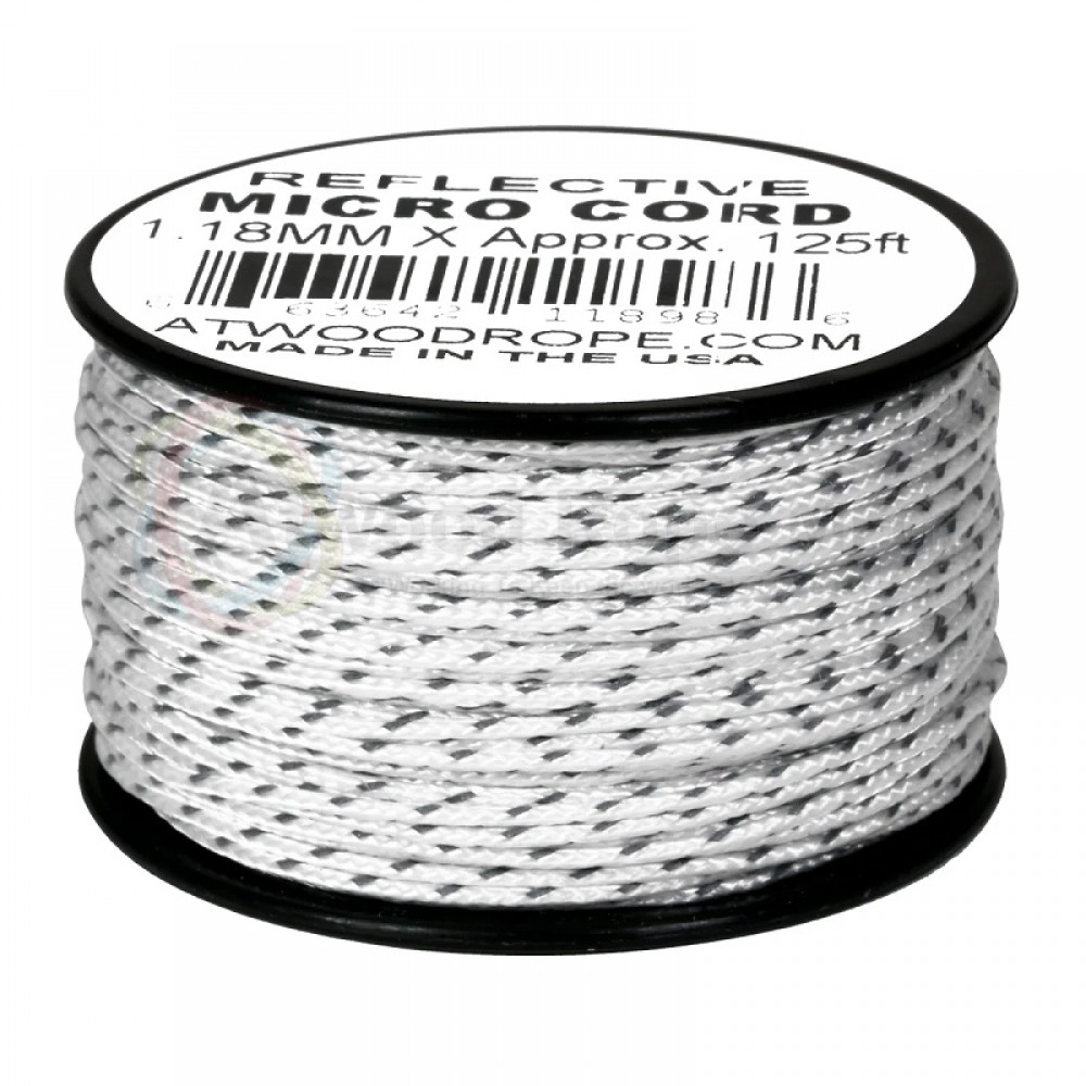 Atwood Rope MFG 1.18mm Micro Cord Reflective - White - 125ft Spool