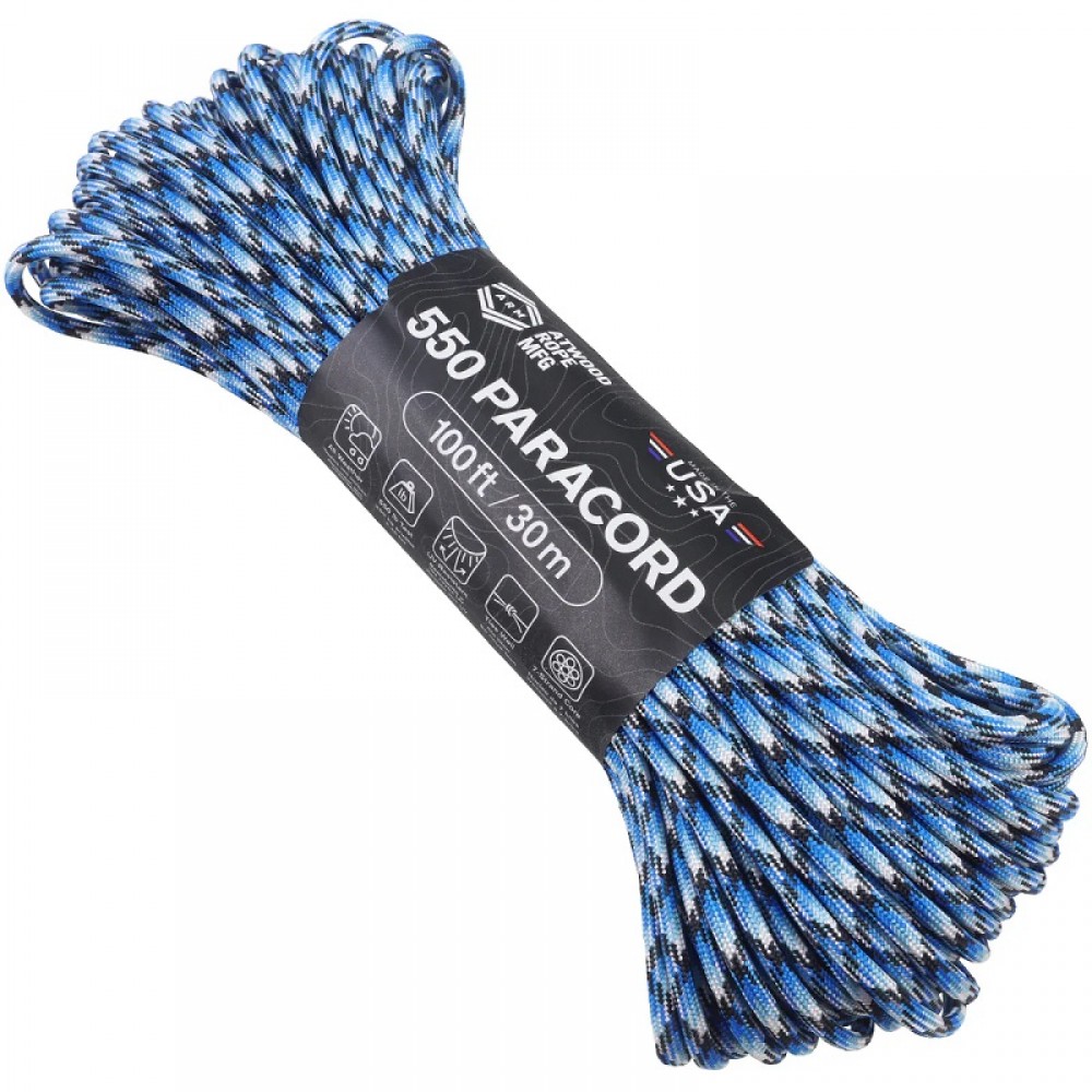 Atwood Rope MFG Premium 550 Paracord - Blue Snake - 100ft 