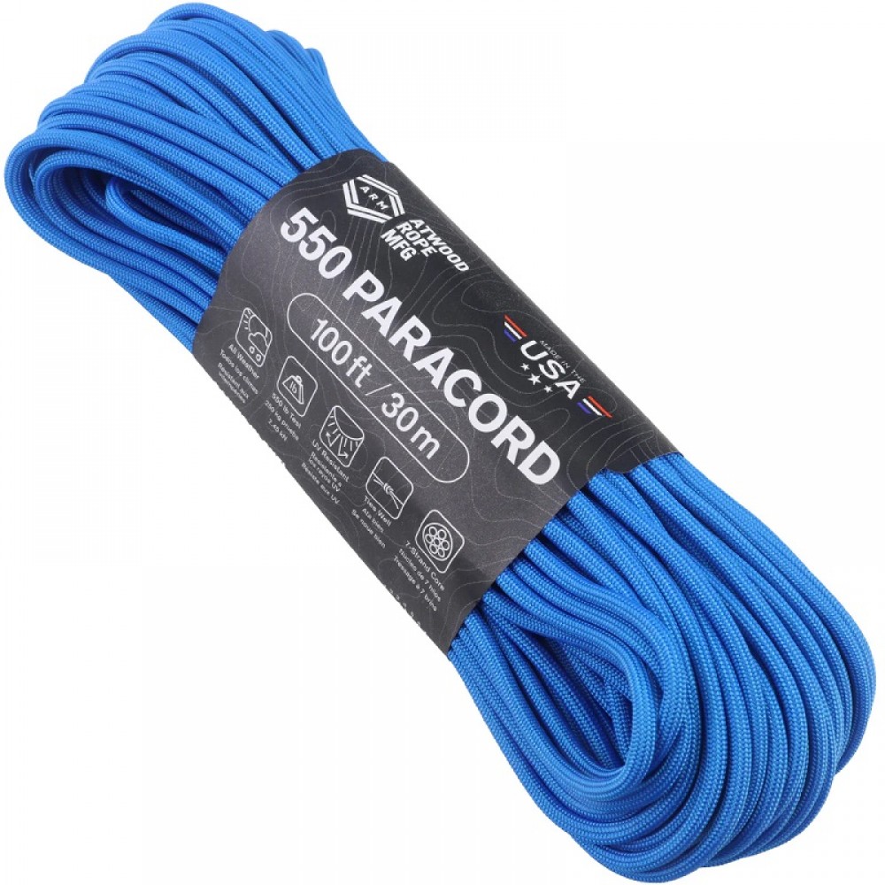 Atwood Rope MFG Premium 550 Paracord - Blue - 100ft 