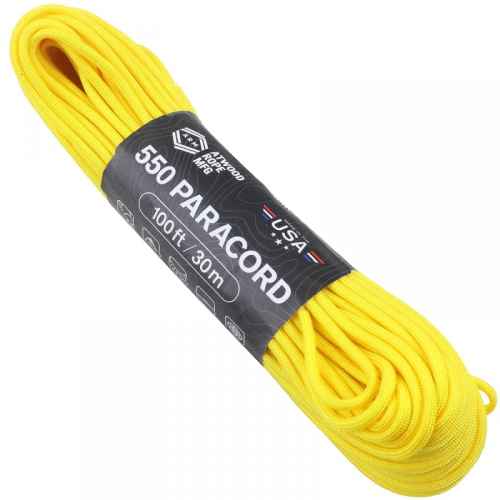 Atwood Rope MFG Premium 550 Paracord - Golden Yellow - 100ft 