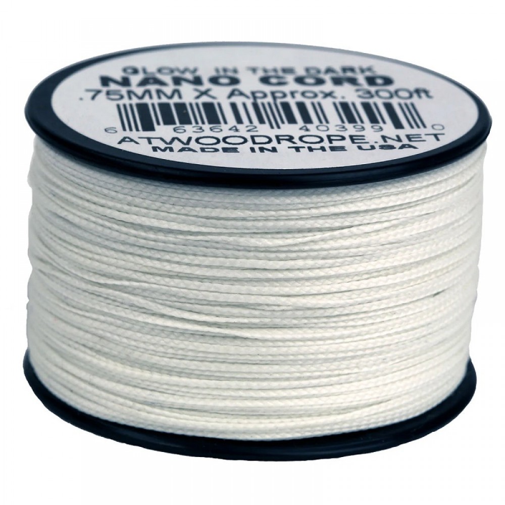 Atwood Rope MFG Nano Glow In The Dark Cord .75mm x 300ft - White