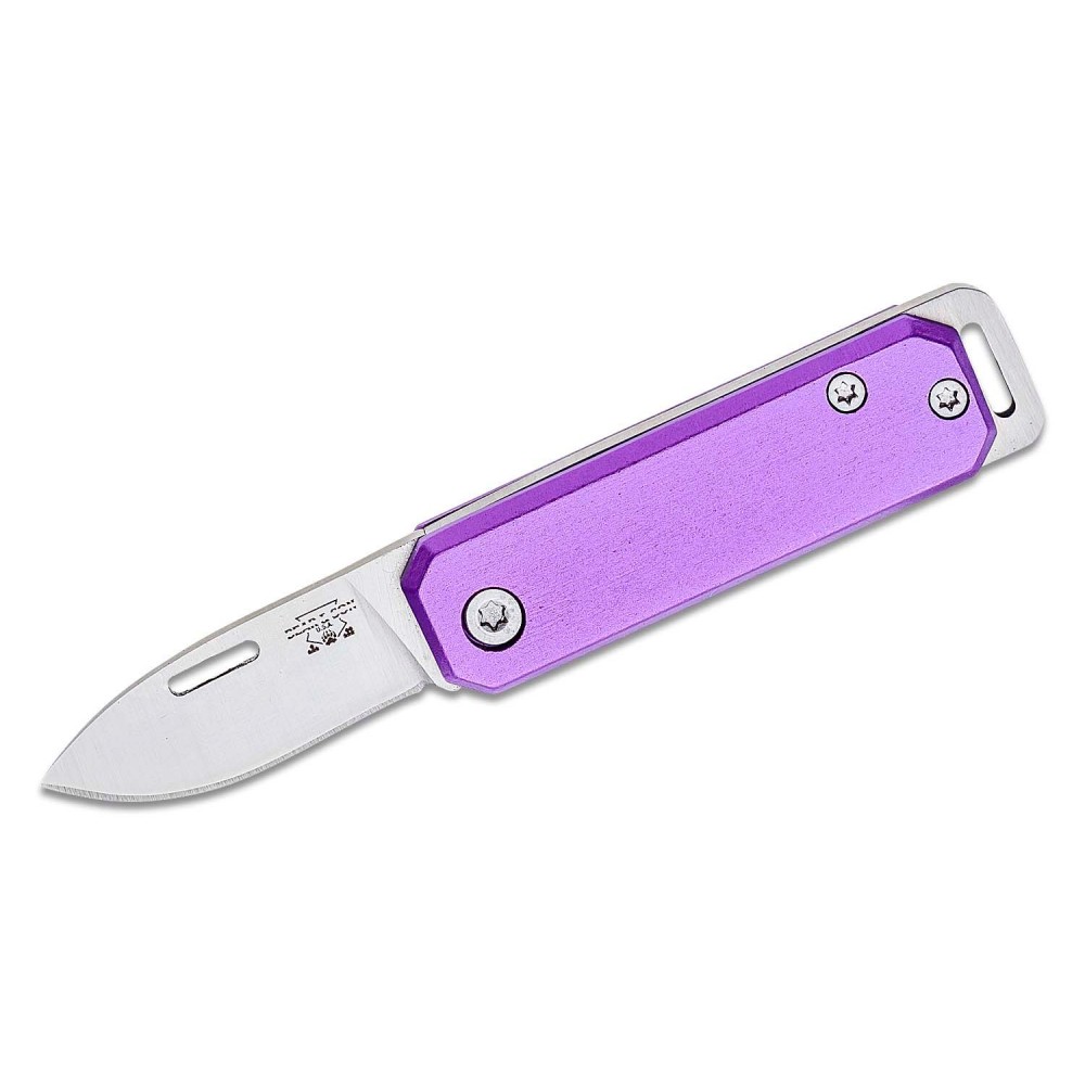 Bear & Son 109PL Keychain UK EDC Folding Knife - 1.5" Blade Purple Aluminum Handle