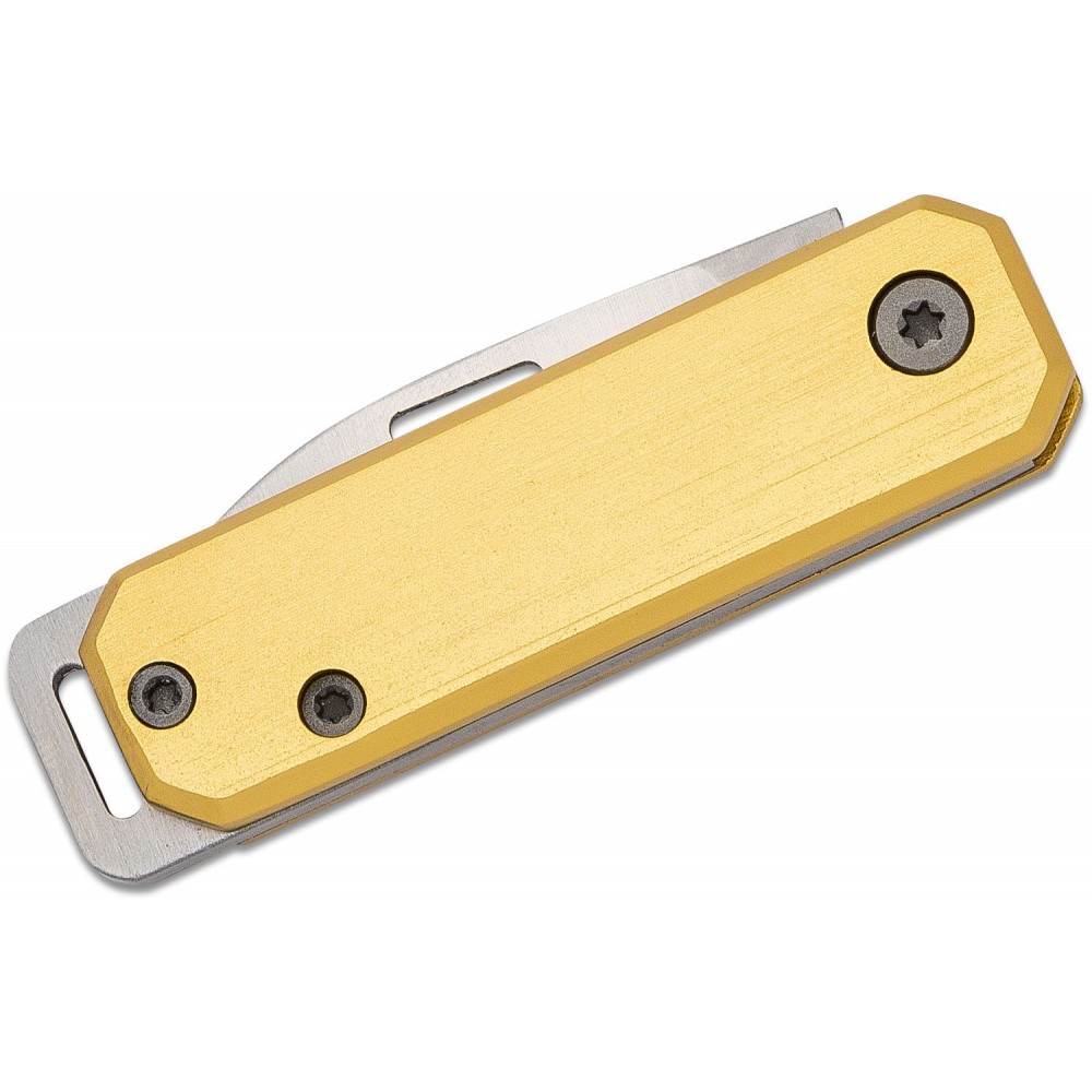 Bear & Son 109YW Keychain UK EDC Folding Knife - 1.5" Blade Yellow Aluminum Handle