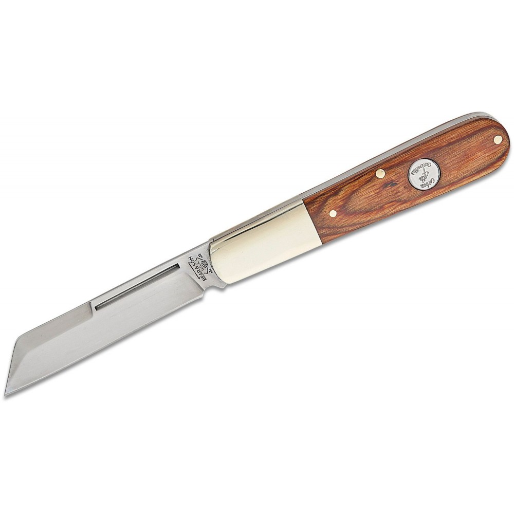 Bear & Son C2180 UK EDC Large Carbon Steel Sheepsfoot Barlow - 3" Blade Heritage Walnut Handle