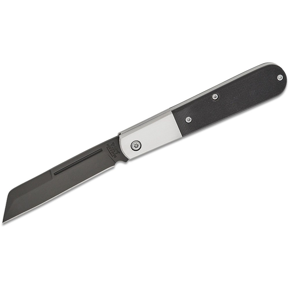 Bear & Son MG180 UK EDC Large Modern Sheepsfoot Barlow - 3" D2 Steel Blade Black G10 Handle