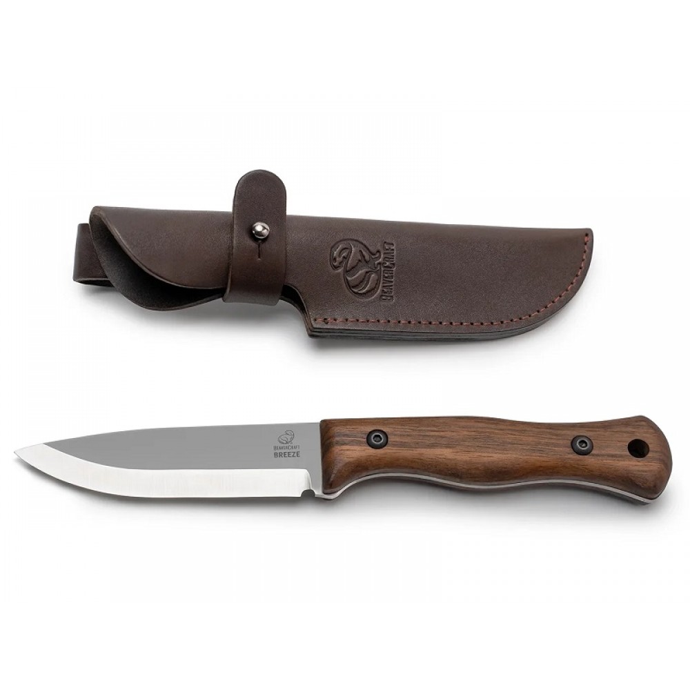 Beavercraft BSH6 Breeze Bushcraft Knife - 4.33" 1066 Carbon Blade Walnut Handle