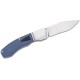 Begg Traditional Recurve Large 2.87" 14C28N Satin Recurve Harpoon Blade, Blue G10 Handle