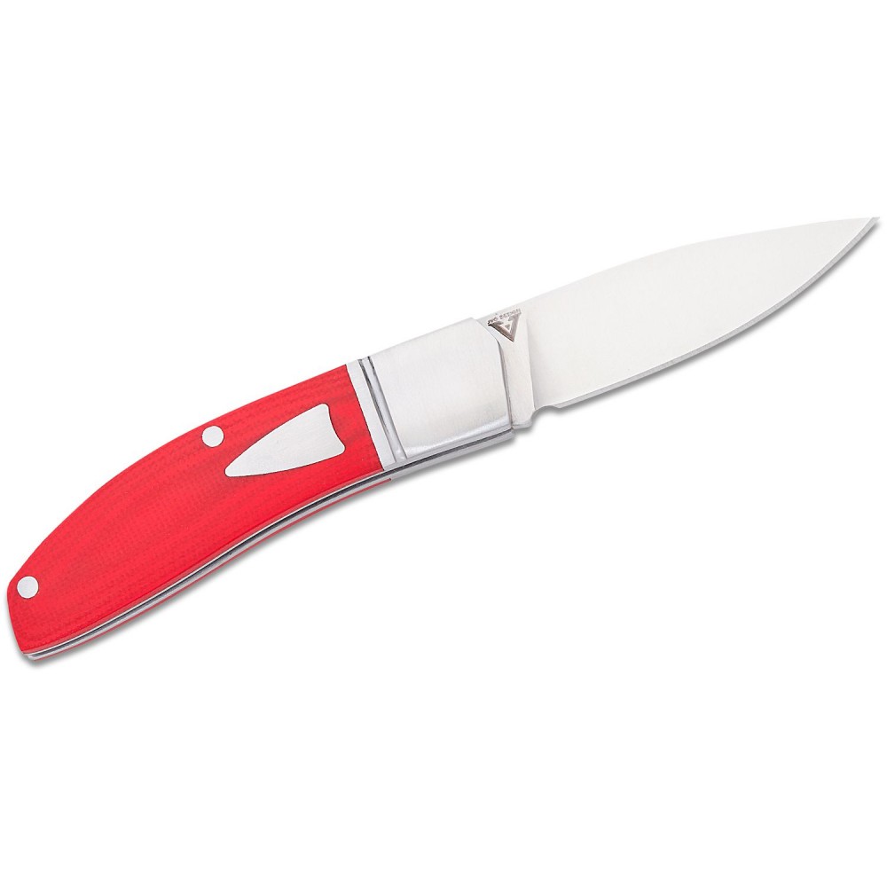 Begg Knives UK EDC Traditional Small Drop Point Folding Pocket Knife - 2.375" Blade Red G10 Handle