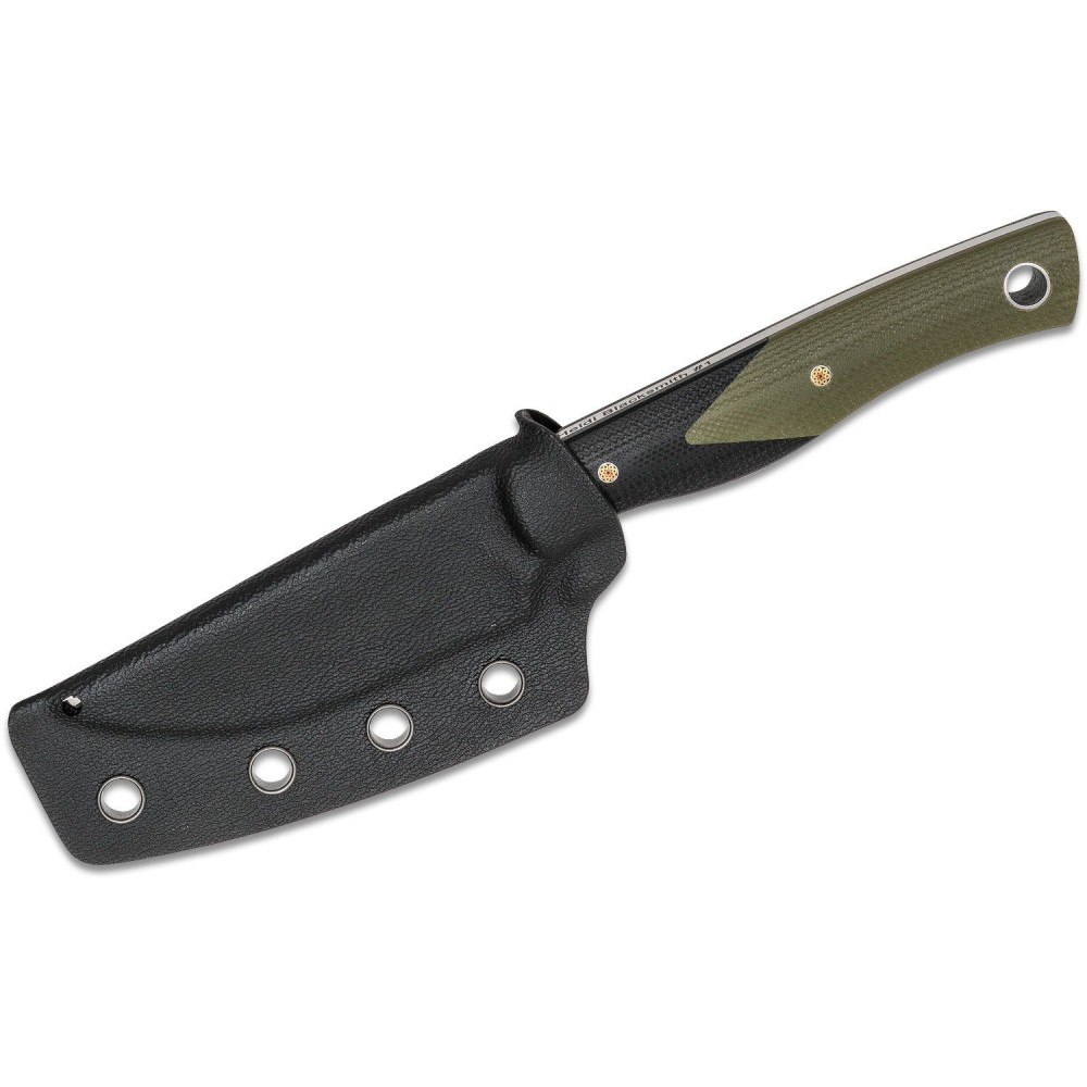 Bestech Heidi Blacksmith #1 Fixed Blade Knife - 3.15" D2 Satin Blade Black/Green G10 Handle