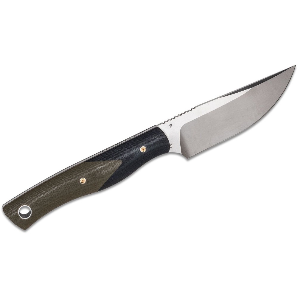 Bestech Heidi Blacksmith #1 Fixed Blade Knife - 3.15" D2 Satin Blade Black and Beige G10 Handle