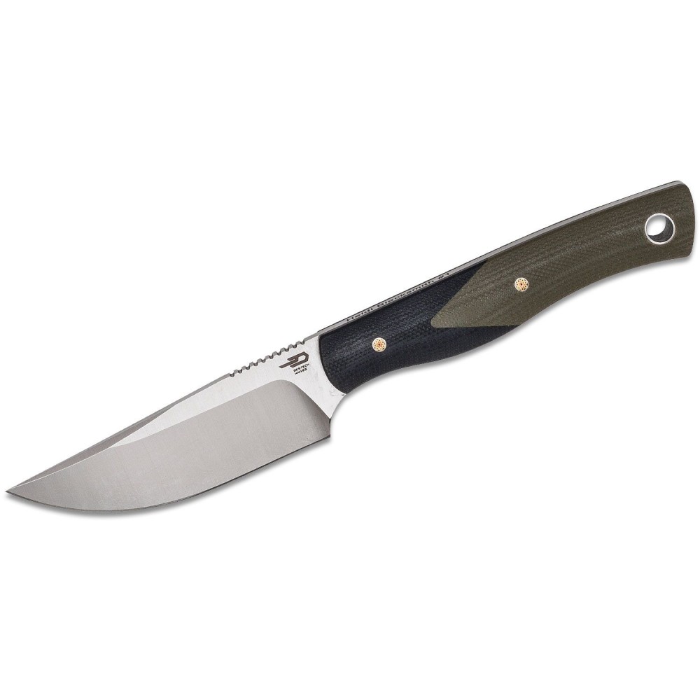 Bestech Heidi Blacksmith #1 Fixed Blade Knife - 3.15" D2 Satin Blade Black and Beige G10 Handle