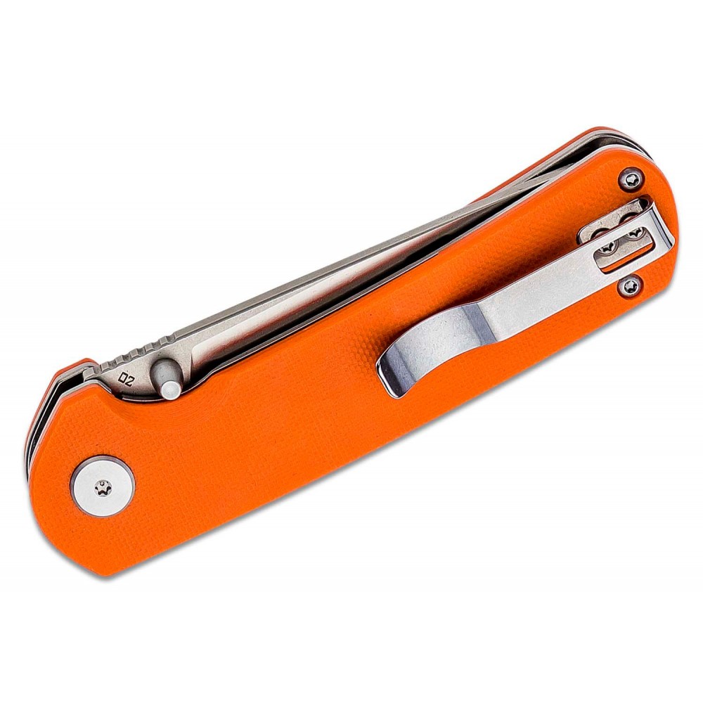 Bestech Sledgehammer Folding Knife - 3" D2 Blade Milled Orange G10 Handle