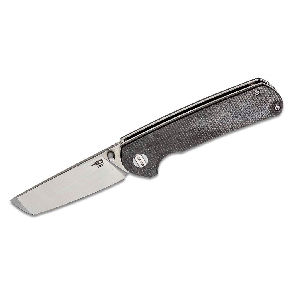 Bestech Sledgehammer Folding Knife - 3" D2 Blade Milled Black Micarta Handle