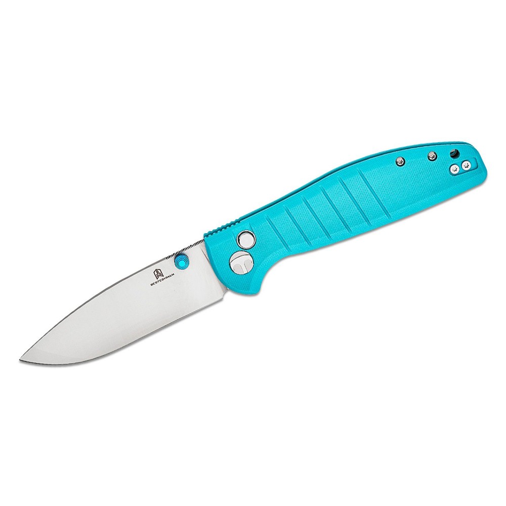 Bestech Bestechman Goodboy Folding Knife - 3.54" D2 Blade Light Blue G10 Handle