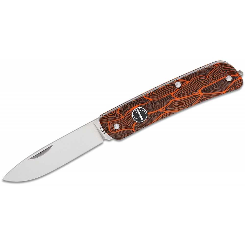 Boker Plus UK EDC Tech-Tool Slipjoint Pocket Knife - 2.8" 12C27 Drop Point Blade, Red Damast G10 Handle