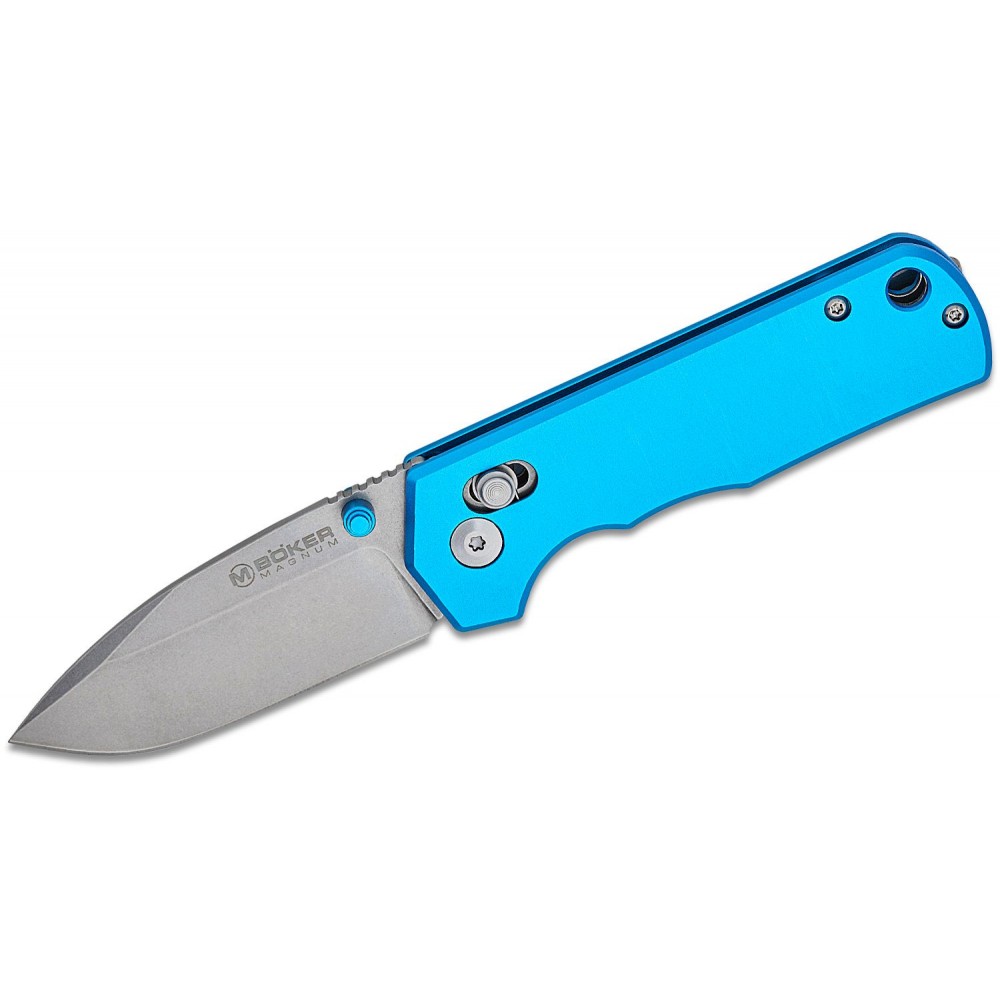 Boker Rockstub Folding Knife - 2.64" 440B Blade Blue Elox Aluminum Handle