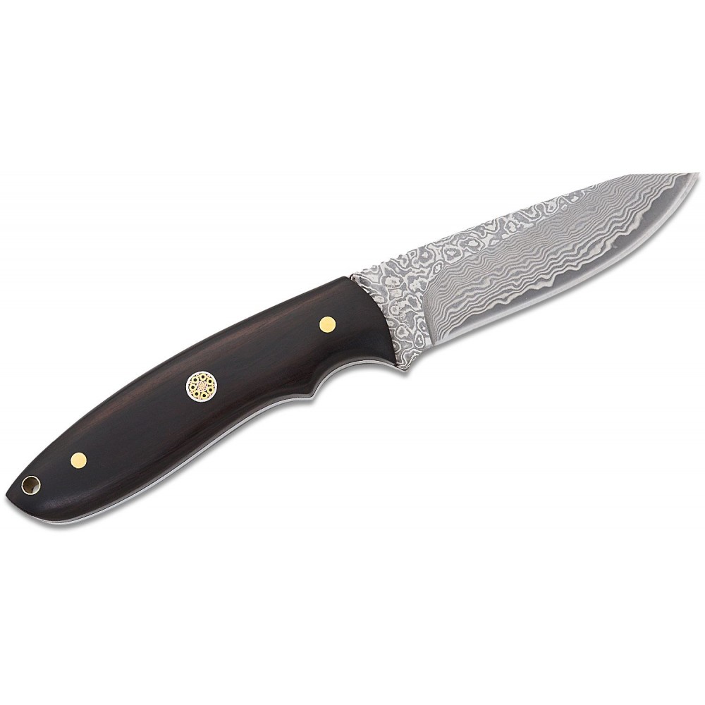 Boker Vernery Damast Knife - 3.58" Damascus Blade Ebony Wood Handle