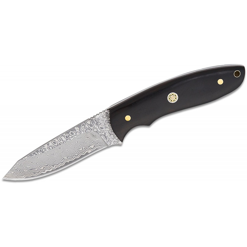 Boker Vernery Damast Knife - 3.58" Damascus Blade Ebony Wood Handle