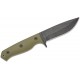 Boker Bushcraft Drop Fixed Blade Knife - 4.25" 440A Black Blade OD Green G10 Handle