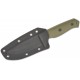 Boker Bushcraft Drop Fixed Blade Knife - 4.25" 440A Black Blade OD Green G10 Handle