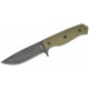 Boker Bushcraft Drop Fixed Blade Knife - 4.25" 440A Black Blade OD Green G10 Handle