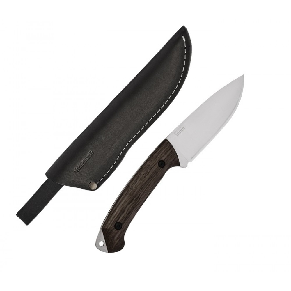 BPS Knives Savage Fixed Blade Knife - 4.9" Carbon Steel Blade Bog Oak Handle