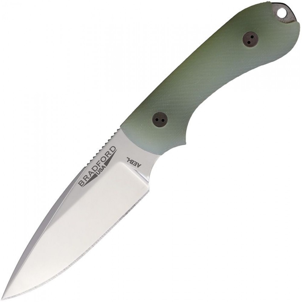 Bradford Knives Guardian 3 HP 3D Ghost - 3.5" Mirror AEB-L Blade Jade G-10 Handle