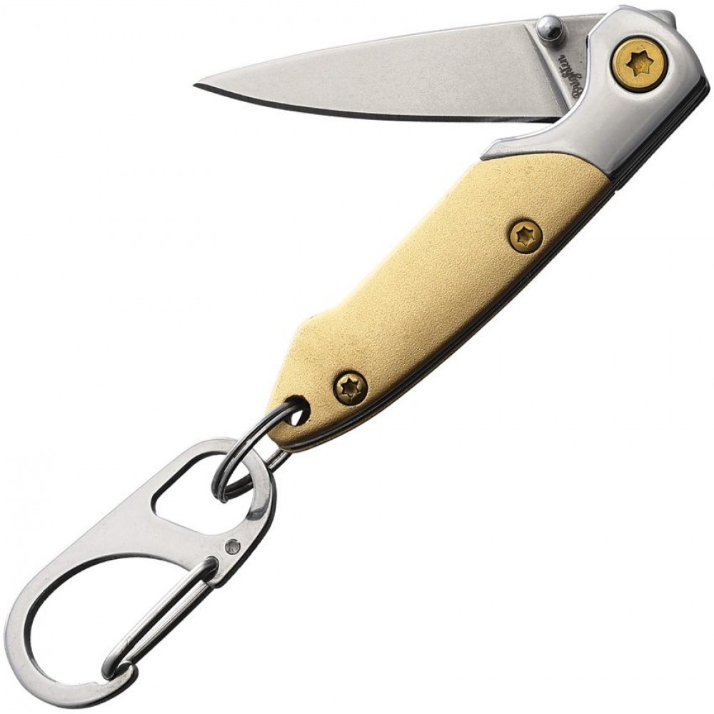 Brighten Blades Not So Heavy Metal Gold Keychain Knife - 2.5" Stainless Steel Blade