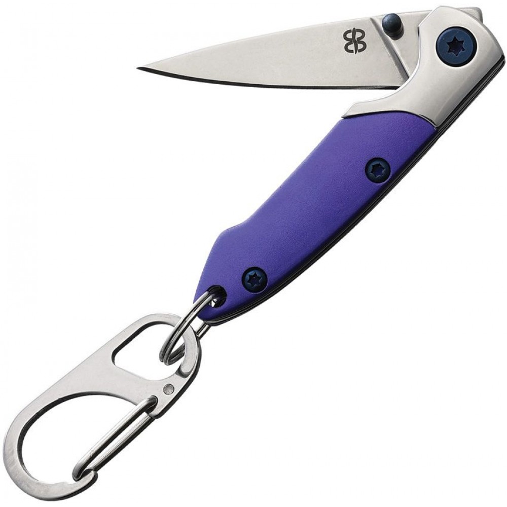 Brighten Blades Not So Heavy Metal Purple Keychain Knife - 2.5" Stainless Steel Blade