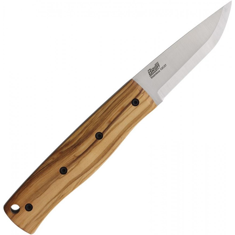 Brisa Knives PK70FX Fixed Blade Knife - 2.5" 12C27 Stainless Blade Olive Wood Handle