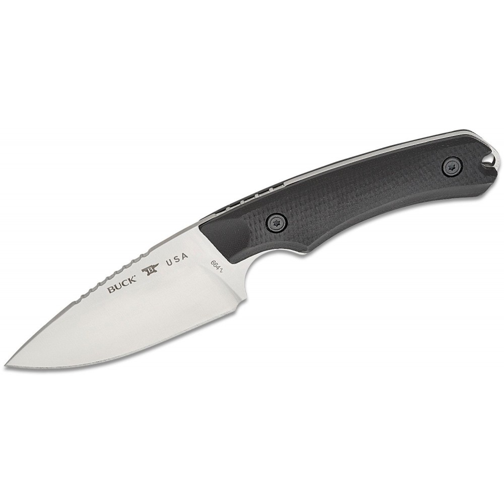 Buck 664 Alpha Hunter Elite Fixed Blade Knife - 3.62" MagnaCut DP Blade Black G10 Handle