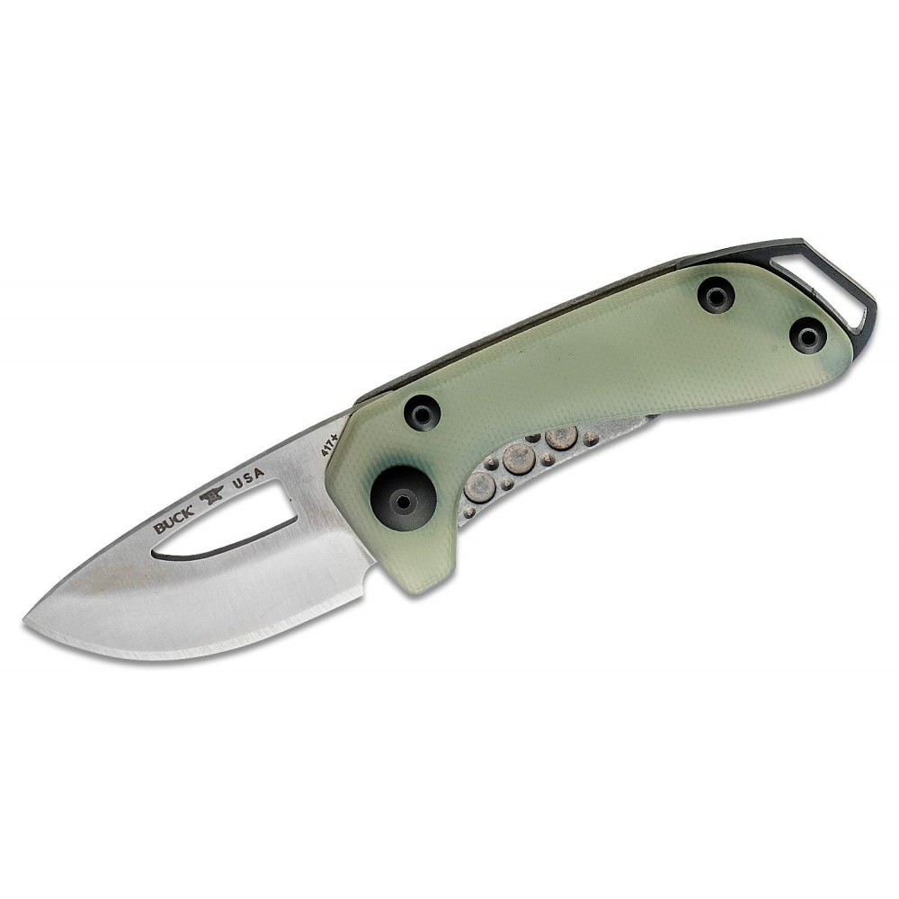 Buck Budgie Compact Folding Knife Translucent Jade G10 and Stainless Steel Handle