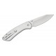 Buck 744 Sovereign Button Lock Folding Knife - 3.22" Stonewashed Blade, Stainless Steel Handle