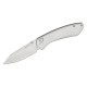 Buck 744 Sovereign Button Lock Folding Knife - 3.22" Stonewashed Blade, Stainless Steel Handle