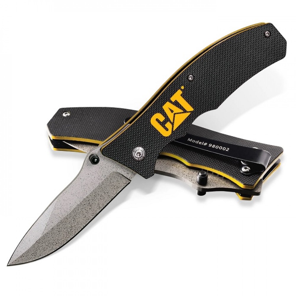 Caterpillar 980002 Folding Knife - 3.25" Blade, Black G10 Handle