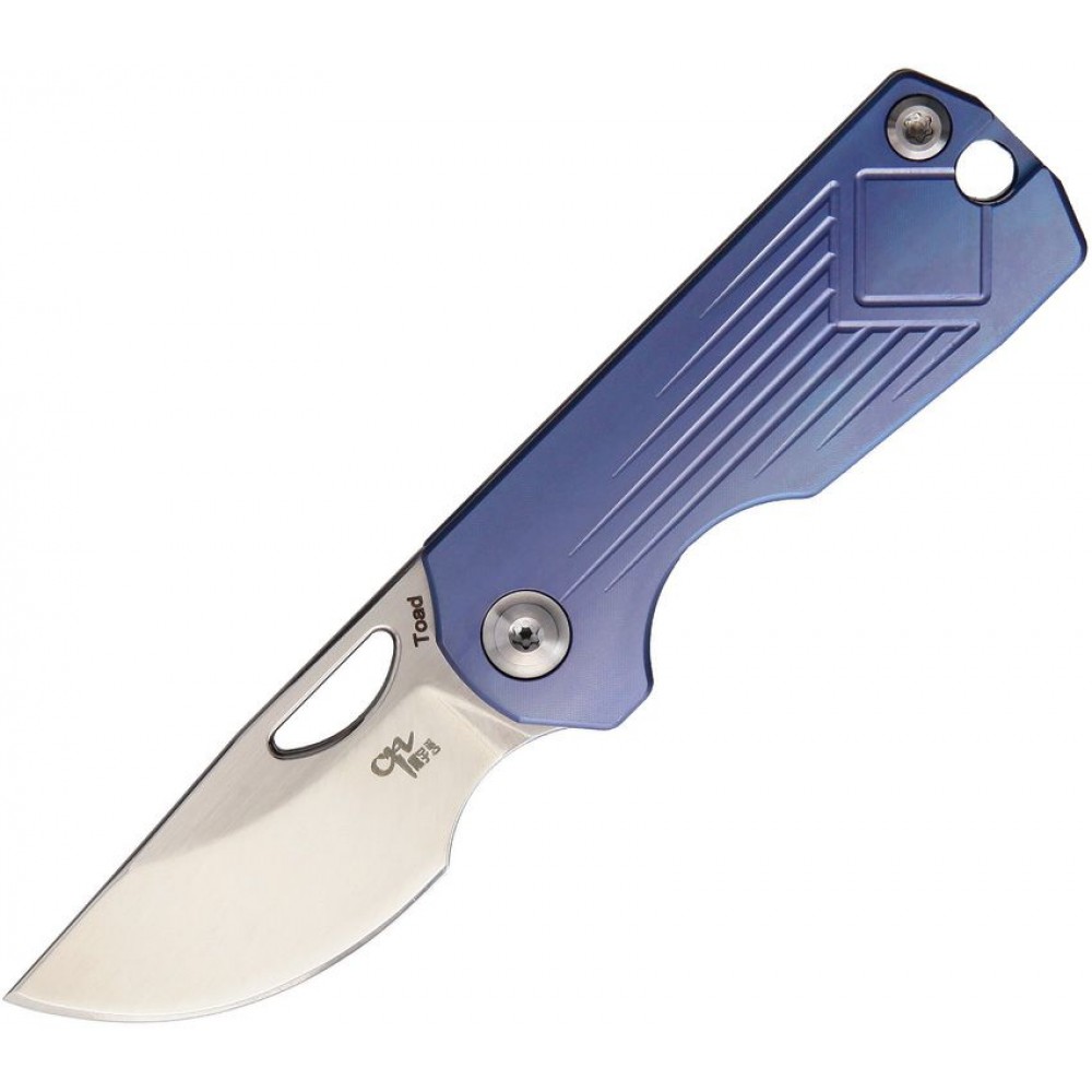 CH Knives Toad UK EDC Pocket Knife - 1.75" AUS-8 Stainless Blade Blue Handle