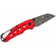 CIVIVI Pragma Folding Knife - 2.2" Damascus Wharncliffe Blade Red Milled Aluminum Handle