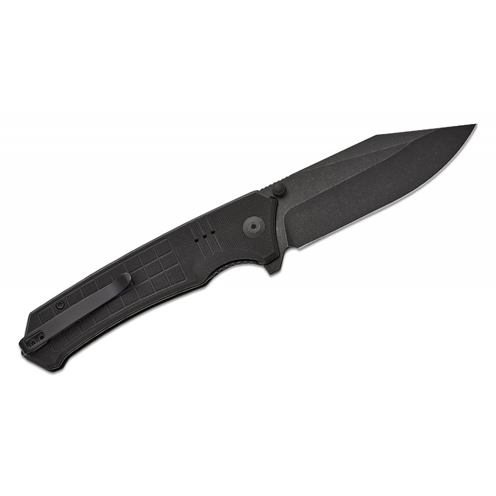 CIVIVI Tacticorix Knife - 3.7" Nitro-V Black Stonewashed Blade Milled Black G10 Handle