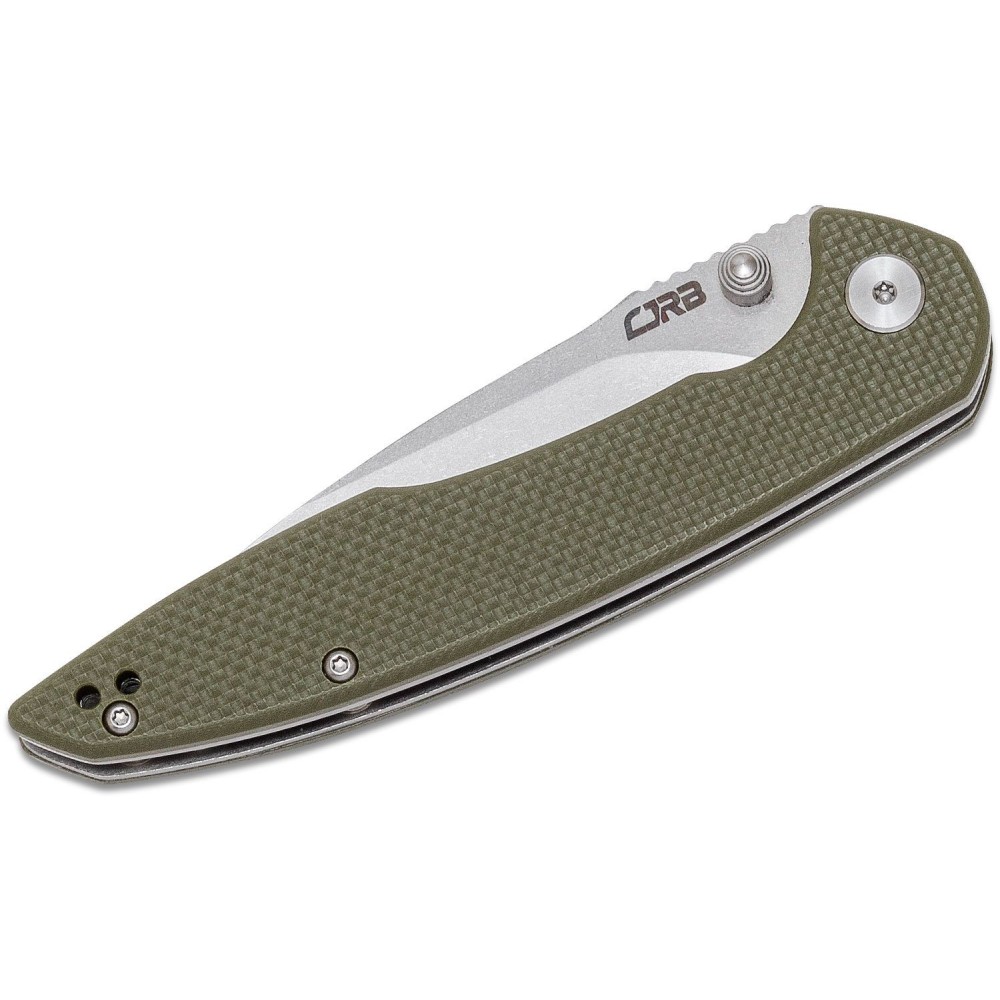 CJRB Centros Folding Knife - 3.54" D2 Stonewashed Blade OD Green G10 Handle