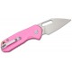 CJRB Mini Pyrite Folding Knife - 2.17" AR-RPM9 Wharncliffe Blade Pink Handle Button Lock