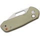 CJRB Mini Pyrite Folding Knife - 2.17" AR-RPM9 Wharncliffe Blade Green Handle Button Lock