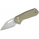 CJRB Mini Pyrite Folding Knife - 2.17" AR-RPM9 Wharncliffe Blade Green Handle Button Lock