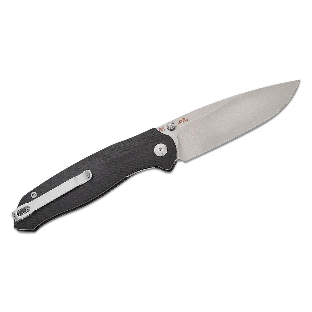 CJRB Aes Folding Knife - 3.3" AR-RPM9 Blade Contoured CNC Machined Black G10 Handle