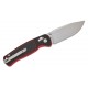 CJRB Shale Folding Knife - 3.15" AR-RPM9 Stonewashed Blade Black and Red G10 Handle