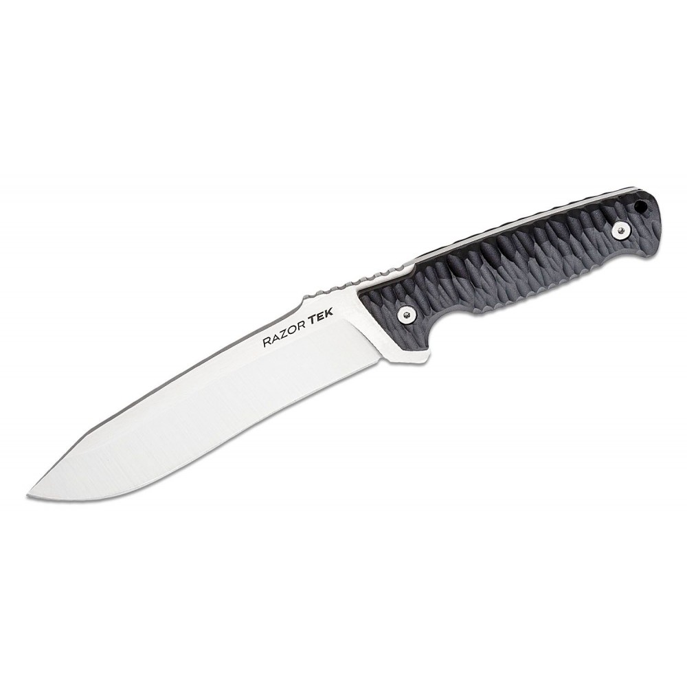 Cold Steel Razor Tek Fixed Blade - 6.5" Satin Recurve Blade Black Handle