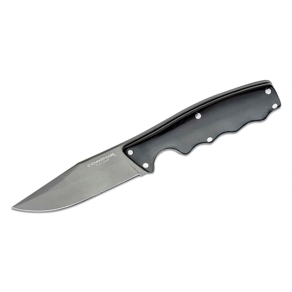 Condor Credo Fixed Blade Knife - 3.53" Blade Black Paper Micarta Handle