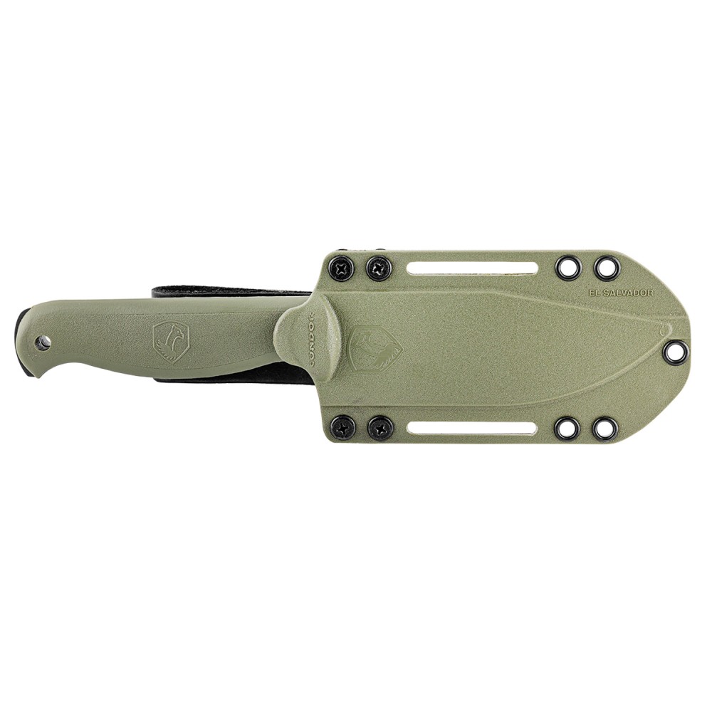 Condor Fighter Knife - 4.91" Carbon Steel Black Blade Army Green Polypropylene Handle