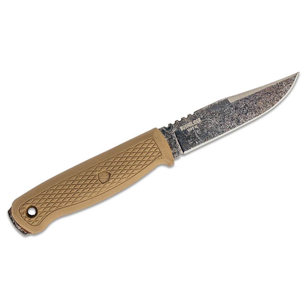 Condor Bushglider Fixed Blade Knife - 4.2" Carbon Steel Blade Desert Tan Handle and Sheath